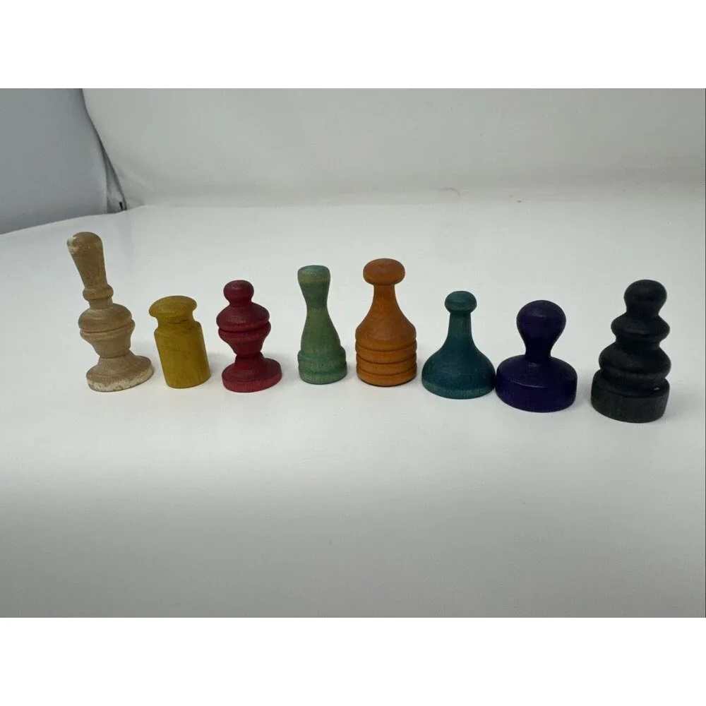 Vintage Wooden Monopoly Game Pieces Lot Of 8 Replacement Parts Pieces